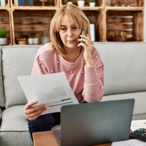 A woman attempting to apply for disability benefits